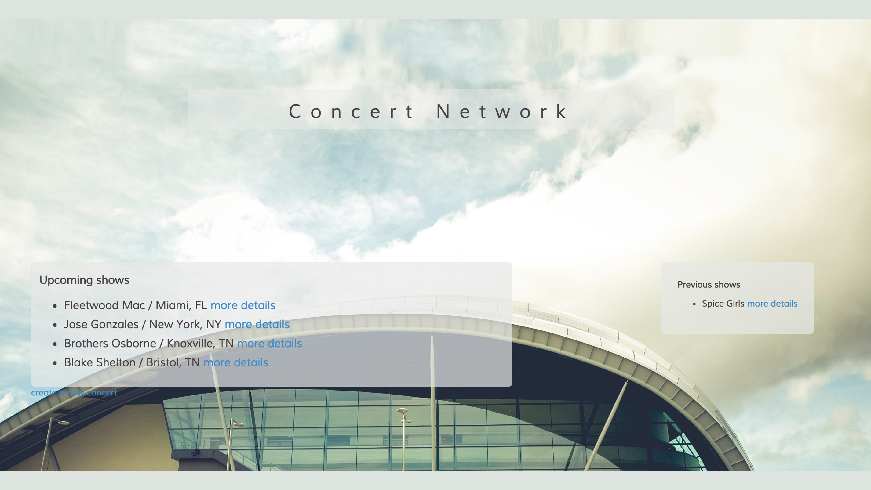 concert network, choose and post a concert of your choice